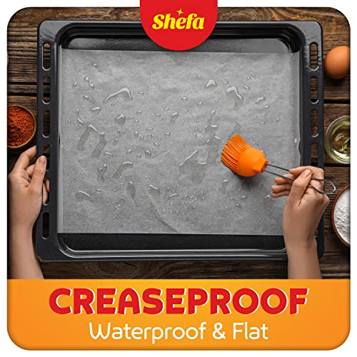 SHEFA 50 Pcs Premium Quality Square Baking Paper Sheets Grease Proof Parchment Paper Bake Cake precut Ready Cut for Oven Tray Value Pack - Image 3