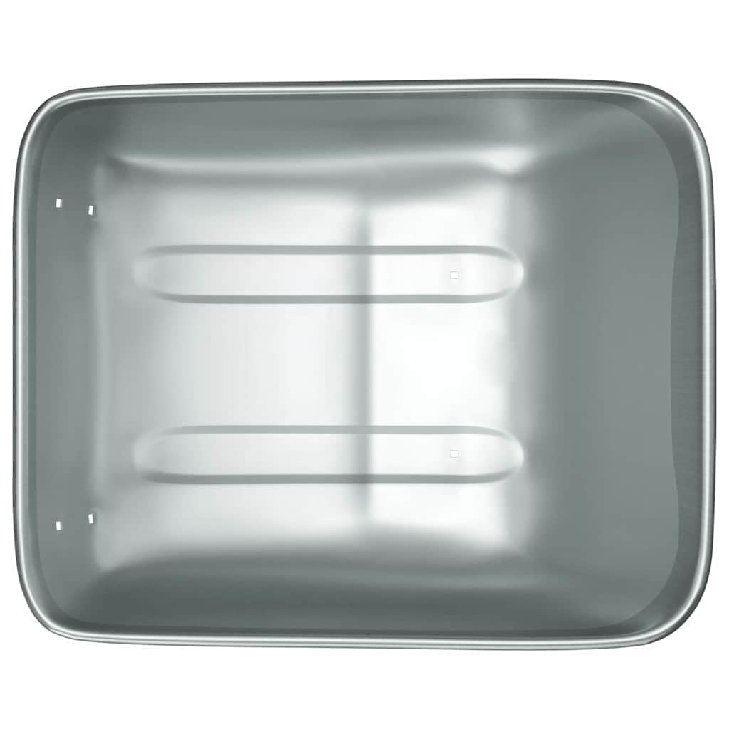 Metall Schubkarren Tray Silber 80 x 60 x 25 cm Stahl Schubkarrenschaufel Ersatz für Gartenarbeit