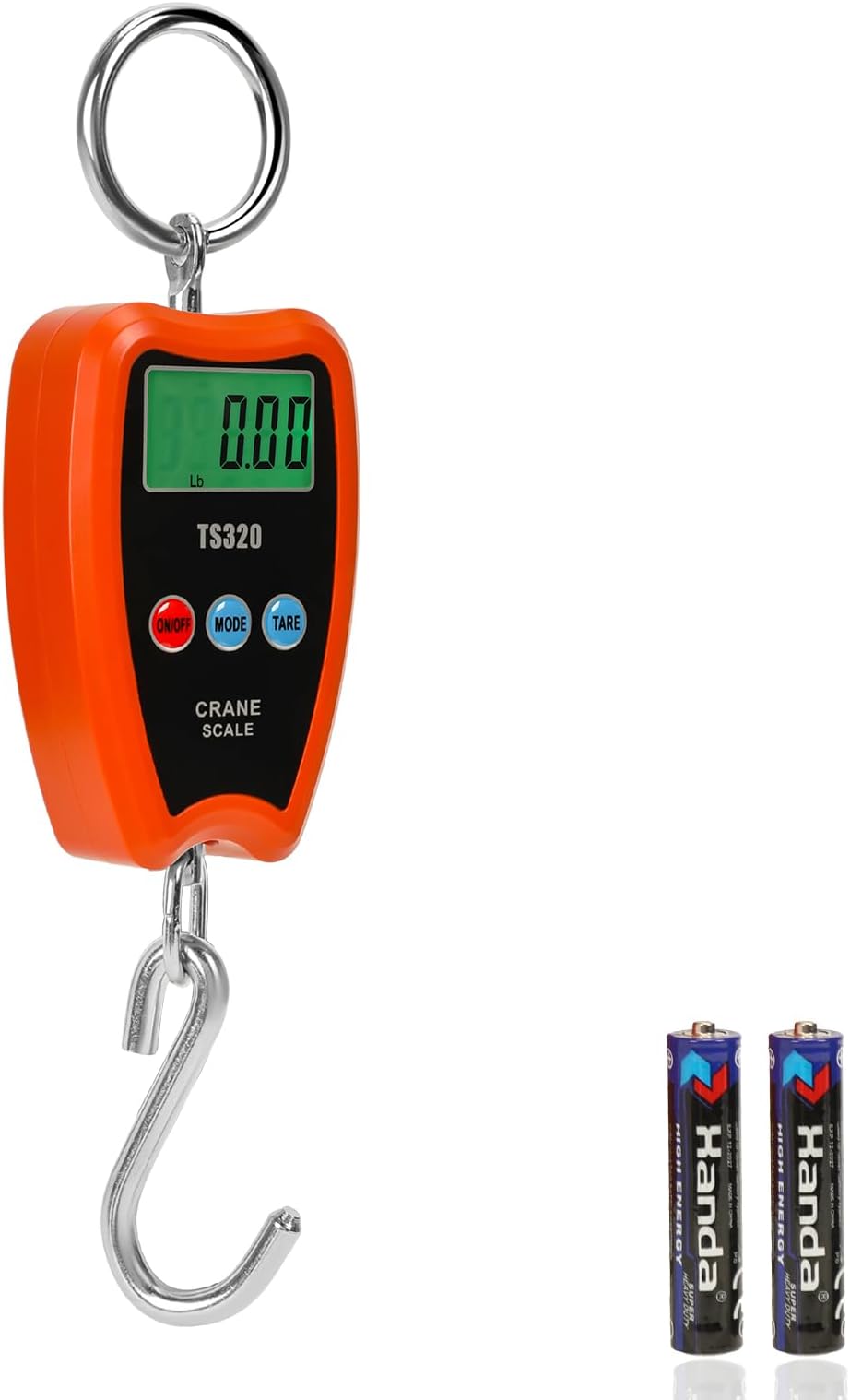 Outmate Digital Crane Scale 300kg/660lbs 200kg/440lbs with LED Handheld Mini Hanging Scale for Garage Farm Hunting Fishing Etc(200kg/Plastic Shell/Orange)