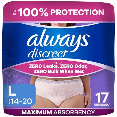 Always Discreet Adult Diapers for Women, Incontinence Underwear, Postpartum Essentials, Disposable...