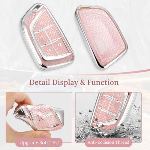 Image of Key Fob Cover for Cadillac, Gold Polished Carabiner