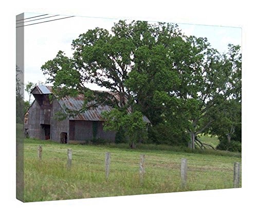 Toile encadrée en bois Grange 24 crée une ambiance de campagne dans votre salon
