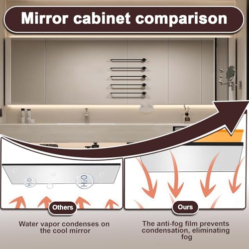Modern Wall Mounted Floating Bathroom Vanity, No Assembly Required, Slate Bathroom Vanity with Hanging LED Intelligent Lighted Sensor and Demisting Mirror