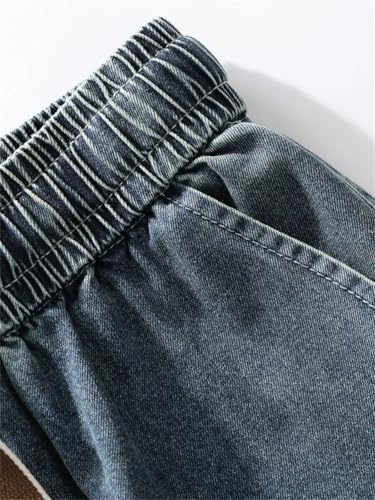 Dvbfufv Men's Summer Straight Multi-Pockets Wide Leg Denim Cargo Pants Large Size Lightweight Baggy Jeans Trousers2