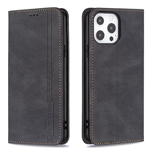 nincyee Capa flip para iPhone 13 Pro Max, Capa de couro premium com suporte para carteira, Capa com