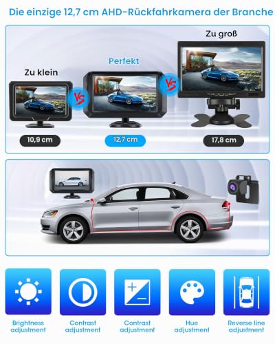 【Exklusiver Stil】 5 Zoll Rückfahrkamera Auto AHD 1080P Mit Monitor - Zwei Arten der...