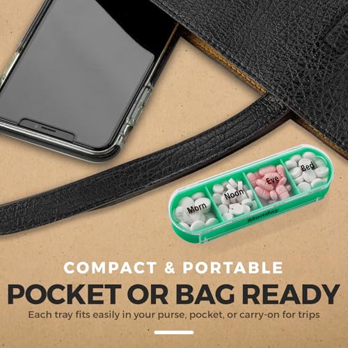 Image of MEDca Weekly Pill Organizer, Four Times-a-Day, 1 Dispenser with Stackable AM /PM Compartments