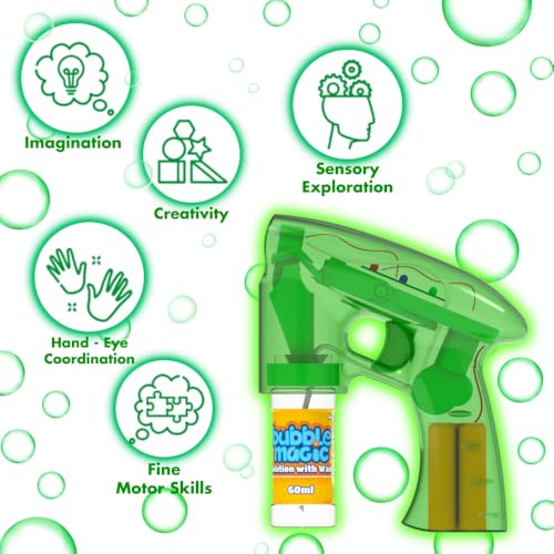 Image of Bubble Magic Light Up Electronic Bubble Blaster - Pink