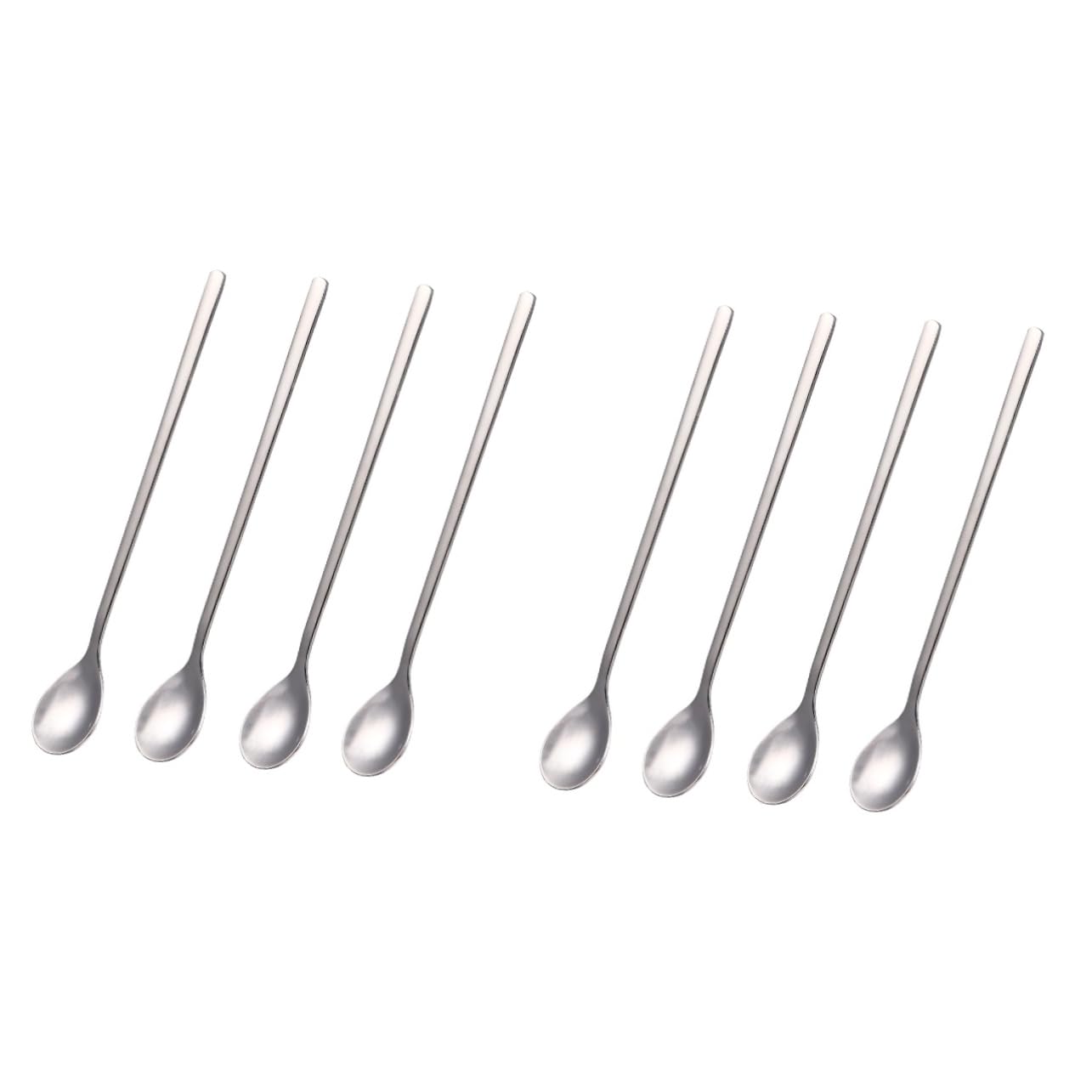 COLLBATH 2sets 6-piece Flat Edge Dessert Spoons Mini Demitasse Utensils Stainless Steel for Restaurant Hotel Home Kitchen Camping 4pcs*2