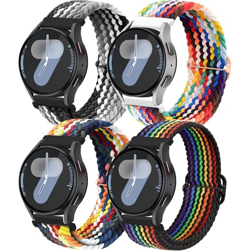 4 Pack Geflochten Armband für Samsung Galaxy Watch 7/6/5/4/FE 40mm 44mm/6&4 Classic 43 47 42 46 mm/5 Pro 45mm/Active 2 D...
