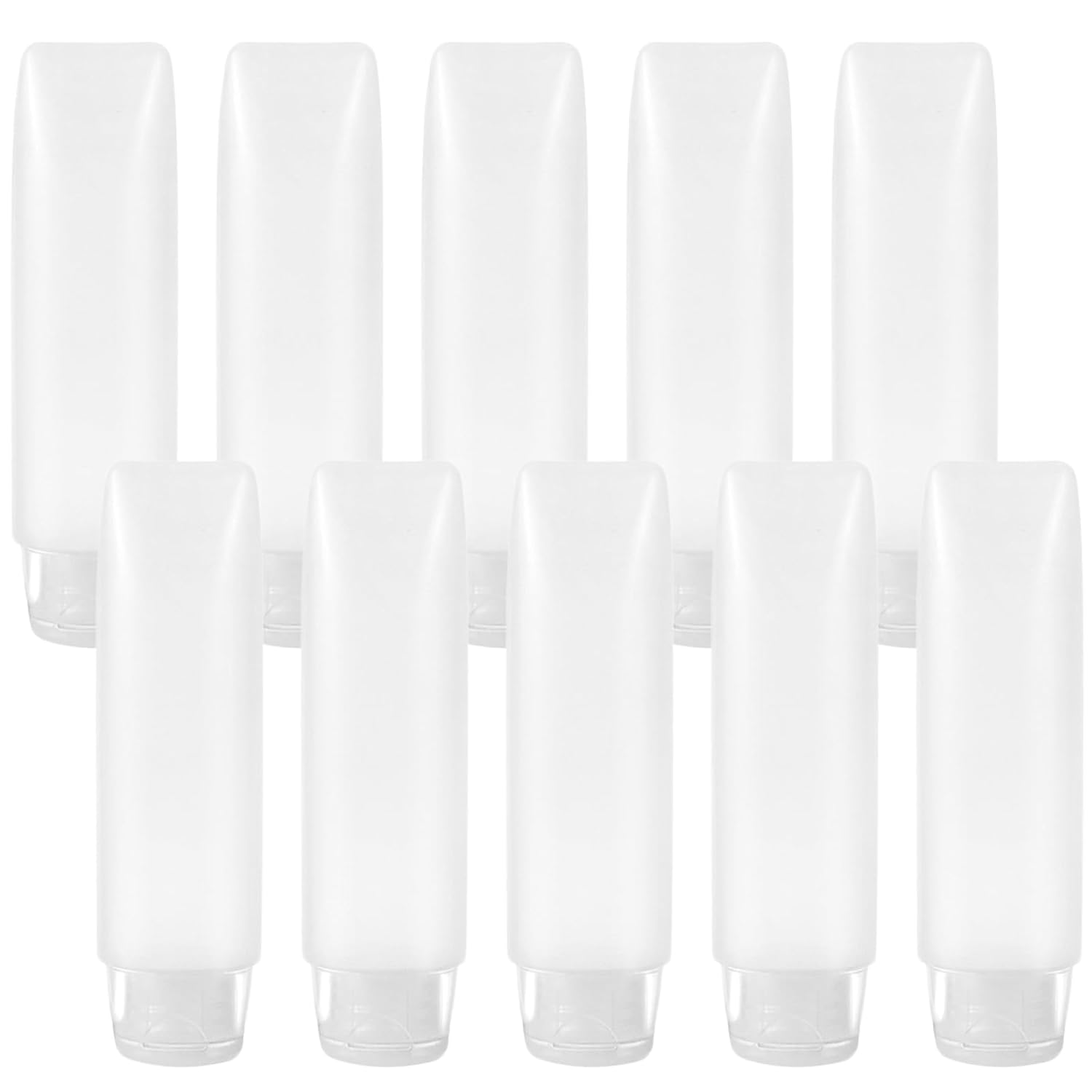 10 Pack 1 oz Travel Bottles, Tsa Approved Empty Toothpaste Tubes Refillable Plastic Mini Squeeze Bottle for Liquids Toiletries Lotion Skincare Shampoo Cosmetic Dispenser, BPA Free, Clear