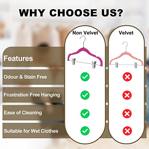 Quality Hangers PL065-10 Quality Kids Children'S Plastic Non Velvet Non-Flocked Thin Compact Skirt Pant Coat Hangers With Metal Clips For Skirts Pants Blouses 360° Swivel Hook, Jacket, Shirt, Legging, Suit Hangers thumb #2