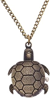 1 peça relógios de quartzo steampunk relógio de bolso para homens relógio de bolso com padrão de tartaruga relógios de bolso vintage relógio de bolso presente relógio de bolso masculino relógios infantis colar de metal relógio liga, Café, 80CM, Tendência