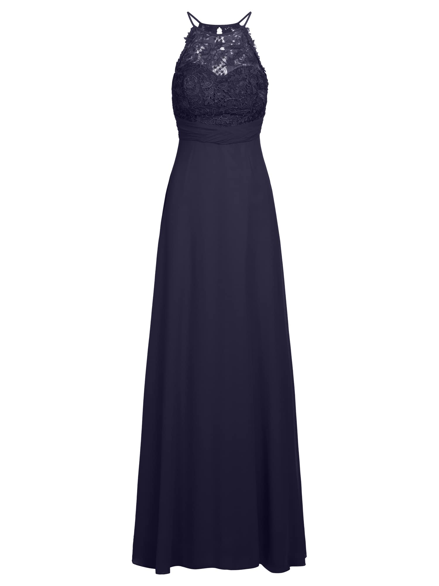 ApartFashion Women's Apart Chiffon and Lace Evening Dress Special Occasion Dress, Dark Blue, Regular