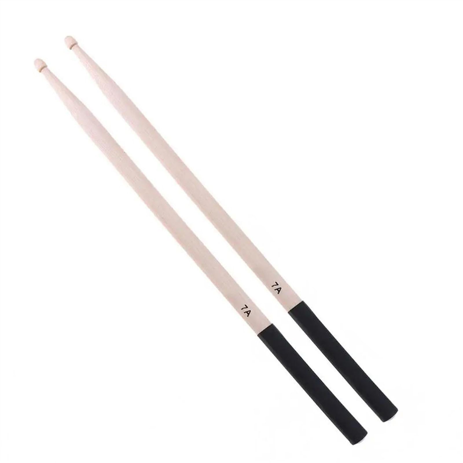 1 Paio Di Bacchette In Legno Di Acero 7A Bacchette Professionali In Legno Con Manico In Gomma Bacchette per Batteria Principianti (Color : Bk)