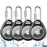 UNBREAKcable AirTag Holder for Apple - 4 Pack Air Tag Case [Professional Carabiner] [Waterproof] [Shockproof] TPU AirTag Keychain for Kids, Pets, Keys, Luggage, Backpacks