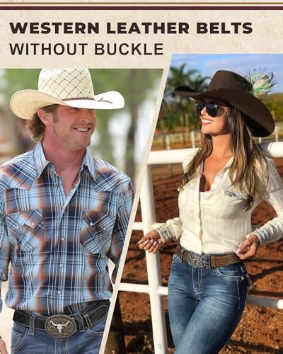 Image of BELTROAD Western Leather Belt Strap for Men Women Cowboy Cowgirl Leather Mens Belts for Jeans Birthday Christmas Belt Gifts