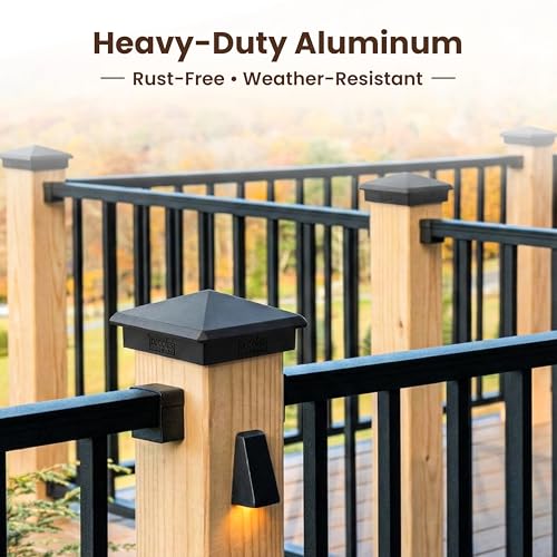 8" x 8" Aluminum Pyramid Post Cap for True 8" x 8" Wood Posts – Heavy-Duty, Weather-Resistant, Black Outdoor Deck & Fence Post Cap
