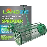 Landzie Lawn & Garden Spreaders - 44 Inch Heavy Duty Metal Mesh Basket Push/Tow Spreader - Compost, Peat Moss, Top Soil, Mulch - Durable Lightweight Multi-Purpose Yard Care Equipment - Manure Spreader