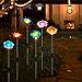 EiGreen 6 Pack Solar Garden Lights Outdoor Decor,Stake Yard Figurine Colorful Flower Light, Housewarming Ornament for Patio, Lawn, Yard, Pathway (Art Deco)