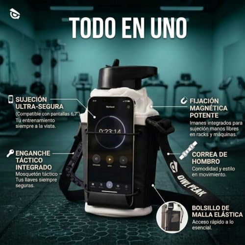 Bolsa magnética para botella con soporte de bastidor de 3 kg para llaves y móvil 2