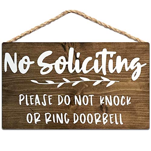 No Soliciting �r���e�[�W �u���L�Ŕ� Please Do Not Knock Or Ring Doorbell �f�p�ȃ��g�����^���T�C�� 16x12�C���`/40x30cm