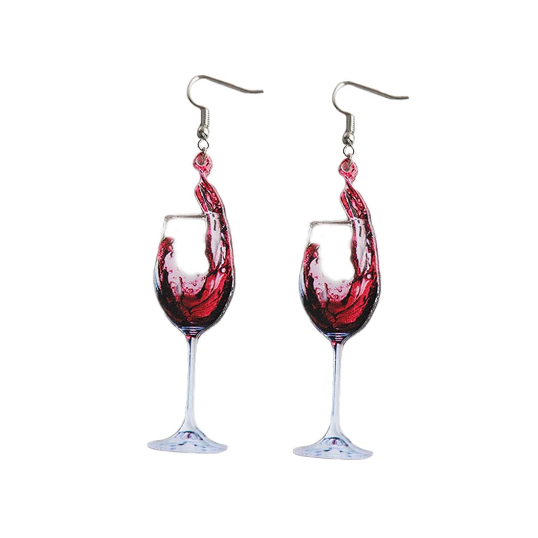 Lifelike 3D Simulation Beer Mug Earrings Miniature Wine Glass Dangle Drop Earrings for Women Cute Funny Food Ear Jewelry