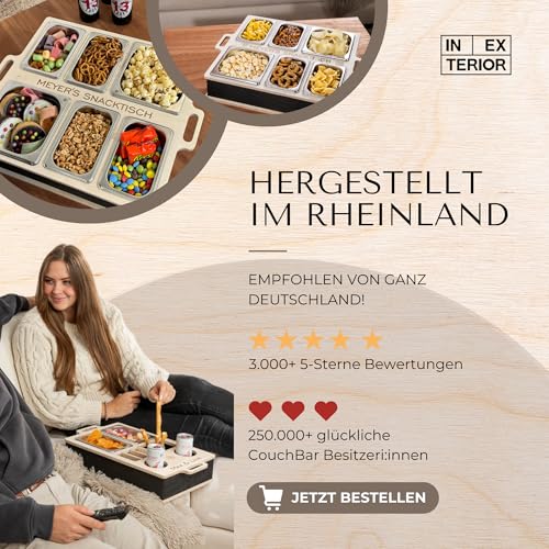 INEXTERIOR KnabberBar - PERSONALISIERBAR - handgefertigt in Deutschland – 6 Snackschalen für Chips und Snacks – Servierplatte für Partys – Bild 6
