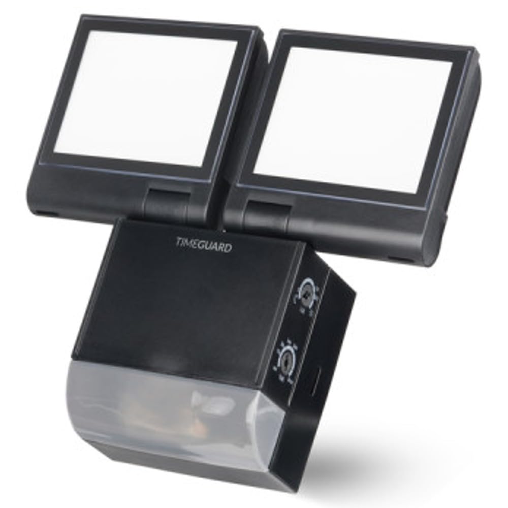 Timeguard LED200PIRBP LED Twin Head Floodlight Fitting with PIR 17W (Black)