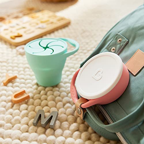 Image of Munchkin Snack Catcher Toddler Snack Cup with Lid, Silicone, Collapsable, Coral /Pink