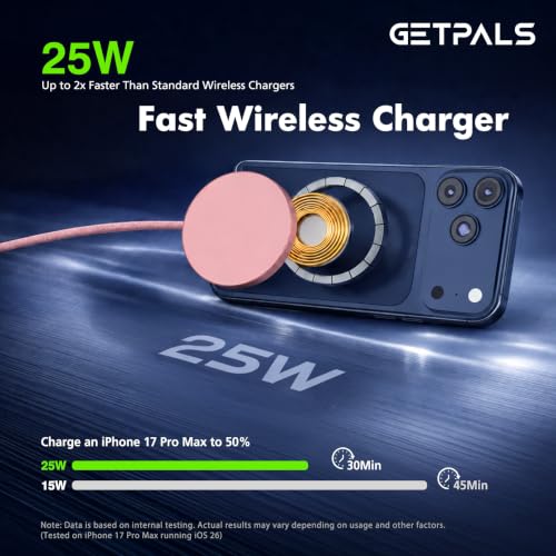 Image of 25W Magnetic Portable Fast Wireless Charging Pad for Apple iPhone Series