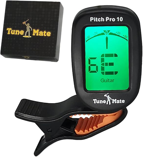 Tune Mate Ukulele & Guitar Tuner Clip On also with Modes for Bass, Violin, Chromatic & Wind Instruments. UK Seller. Quick Start Guide & Battery. Accurate, Easy to Use & Backlit Digital Display.