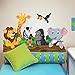 R00145 Pegatinas Infantiles Ecológicos e Hipoalergénicos Efecto Tela Suave Selva Zoo Savannah Reposicionable Decoración Pared Habitación Bebé Recién Nacido Guardería Papel Pintado Adhesivo