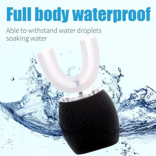 Image of Eeghurt Automatic 360 Sonic Toothbrush, Waterproof Rechargeable Portable Electric Ultrasonic, Teeth Whitening Brush for Travel and Household (Black)