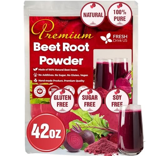 Image of FreshDrinkUS, Premium 42oz Beet Root Powder, 100% Natural and Pure from Beet Root, Beetroot Powder Perfect for Smoothies, Energy Booster, Soups and Sauces. No Additives, No Gluten, No Sugar, Vegan