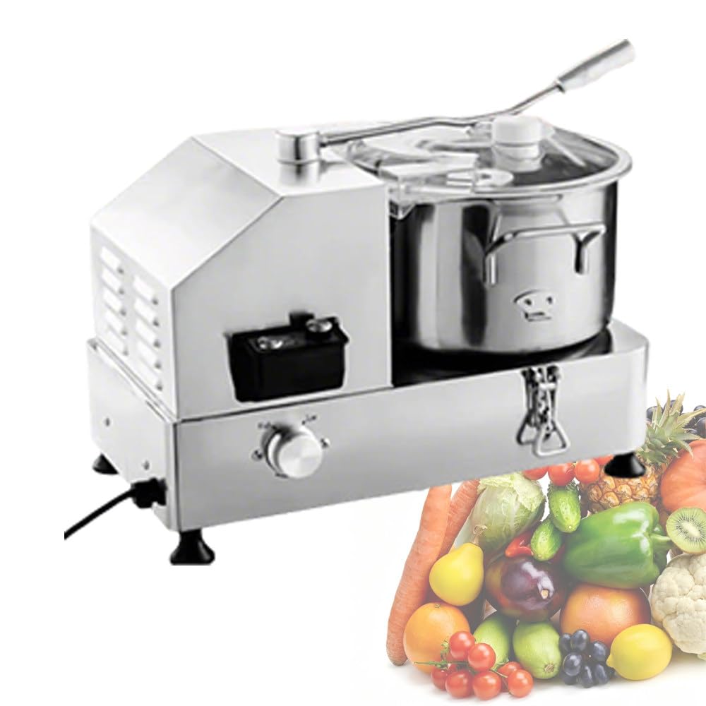 Picador eléctrico de alimentos y cortador de verduras, velocidad ajustable de 6 L, interruptor de un solo toque, cuchillas de acero inoxidable para carne, verduras, frutas, frutos secos, batidos