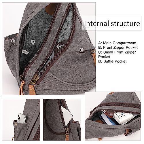 KL928 Sling Bag - Small Crossbody Backpack Shoulder Casual Daypack Rucksack for Men Women