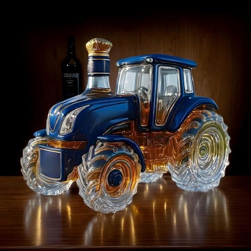 Karafki na alkohol, pusty zabawny traktor, dekoracyjna szklana karafka do whisky, nowość naczynie do serwowania alkoholu do wina burbona, dekoracja domu, baru, biura, restauracji, na urodziny, Boże