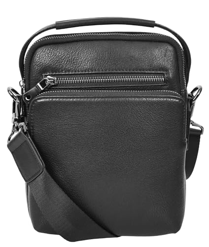 Sac à bandoulière Lincoln en cuir véritable noir haut de gamme