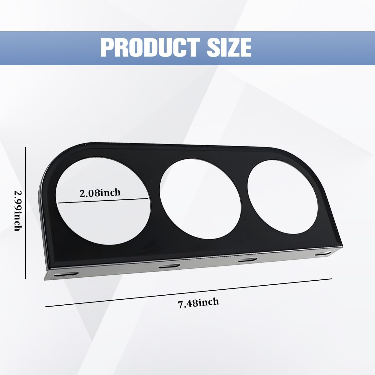 Car Gauge Mount Bracket Pod, 3-Hole 2 1/8" Vehicle Console Dashboard Gauge Holder, Automotive Dash Meter Bracket Instrument Panel Mount, Universal for SUV Automobile Truck