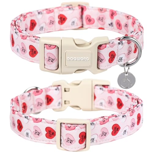 Collier chien Saint-Valentin rose résistant réglable DOGWONG - 3