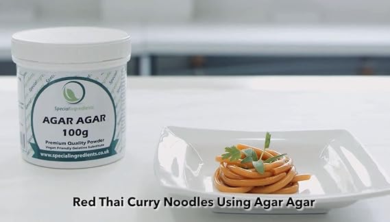 Special Ingredients Agar Agar 100g Premium Quality Powder Vegan Gelatine, European, Suitable for Vegan's & Vegetarian's, Non GMO, Gluten Free, Recyclable Container