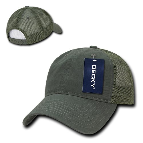 DECKY 120-OLV Relaxed Trucker Caps, Olive
