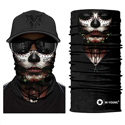 Image of Skull Face Mask Bandanas, Neck Gaiter, Headwear, Magic Scarf, Headband for dust Sun Wind