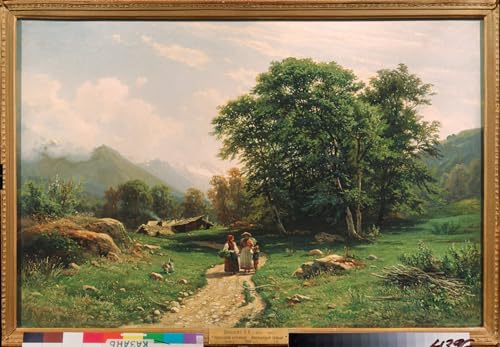 Tableau d'art mural de Carl Holsoe avec mère et enfant pour décoration de chambre 60x90cm