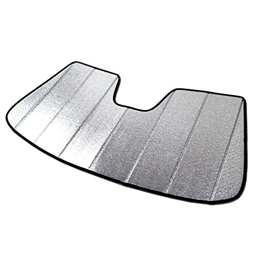 Image of Custom Fit Car Sun Shade Windshield | Sun Visor | Car Window Shades | Fold Up Front Sunshade Visor | Compatible with Audi Q5 2008-2017 | CFS-016-S | Silver & Grey 1-pc Set