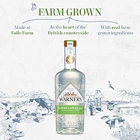 Warner’s Elderflower Flavoured Gin 70cl, Premium Fruit Gin, Great for Gin Gifts, Natural Gin Made With Real Elderflower, Ideal For Gin Based Cocktails Including Gin & Tonic, Tom Collins, or a Martini