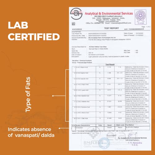 Anveshan A2 Desi Cow Ghee 500 Ml/ 16.9 Oz | Glass Jar | Bilona Method | Curd-Churned | Pure, Natural & Healthy | Lab Tested #TOP1