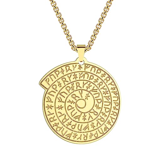 Collier pour hommes et garçons pendentif rune Viking médaillon cadeau d'anniversaire