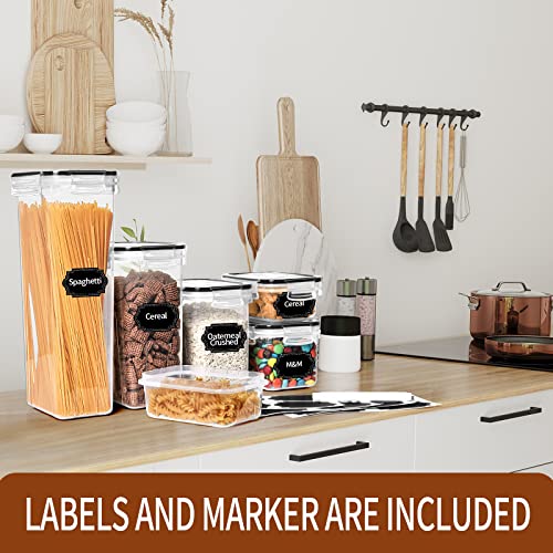 Praki Airtight Food Storage Containers With Lids, 12Pcs Plastic Kitchen Storage Containers For Pantry Organization And Storage - Cereal, Rice, Flour And Sugar Containers With Labels & Marker #TOP6